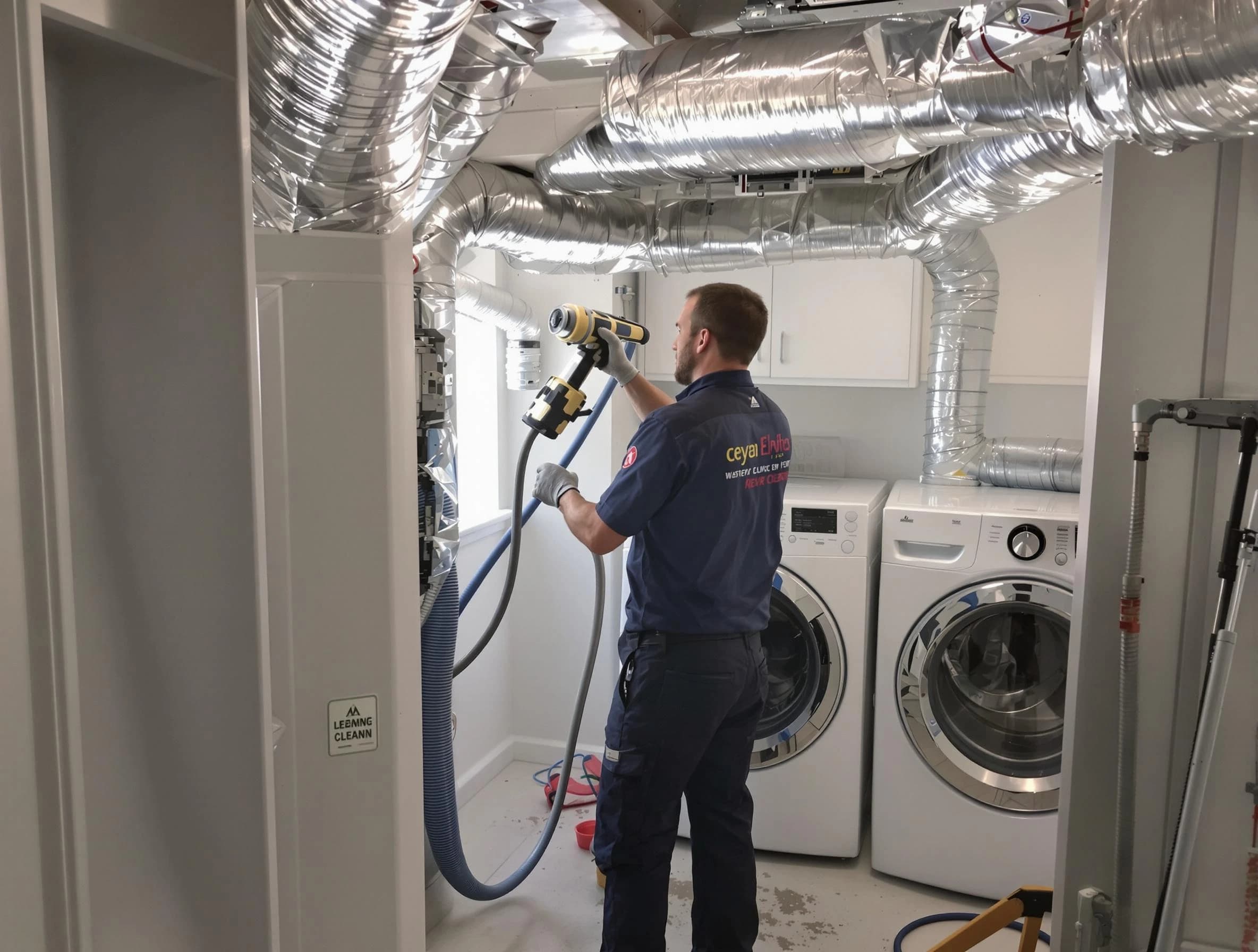 Saratoga Springs Dryer Vent Cleaning specialist using advanced equipment for thorough duct cleaning in Saratoga Springs